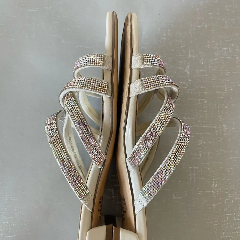 Naturalizer Rhynestones Strappy Sandal 8 M Sparkle‎ Party Cocktail Prom Shoes